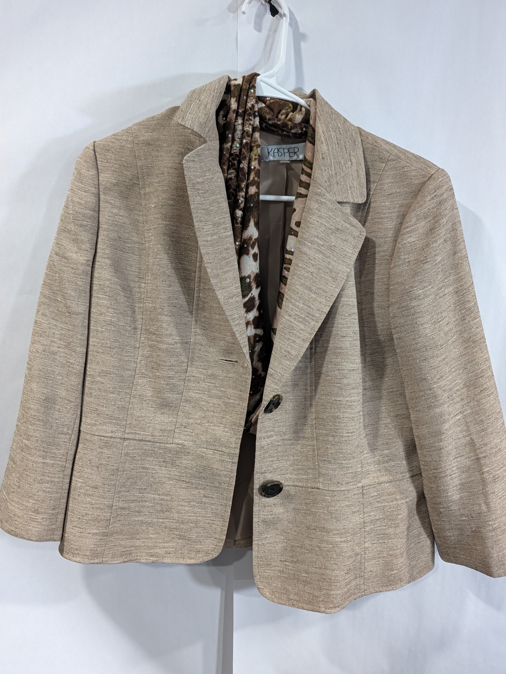 Kasper Women's Beige Textured Blazer Jacket